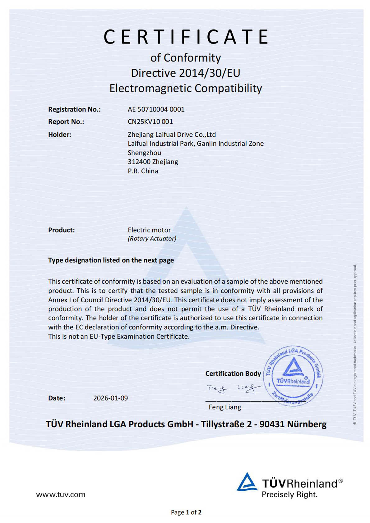 AC Robot Joint CE Certification